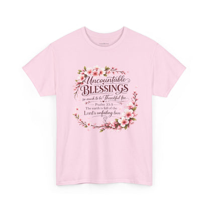 Blessings Floral T-Shirt — "Uncountable Blessings" Psalm 31 Faith Tee