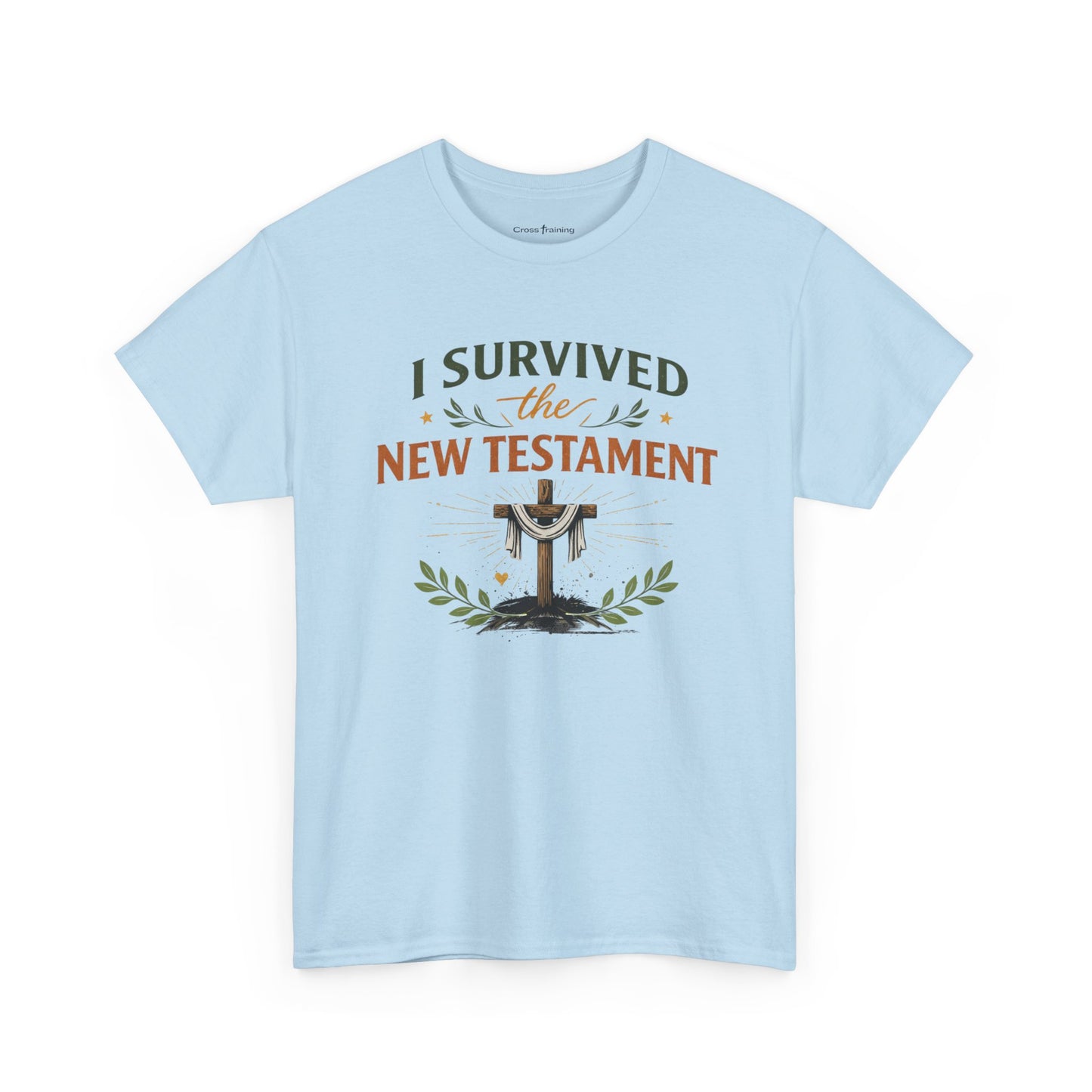 I Survived the New Testament T-Shirt — Christian Faith Cross Tee