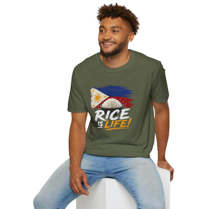 Rice Is Life T-Shirt — Filipino Flag Rice Bowl Graphic Tee