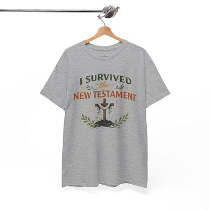 I Survived the New Testament T-Shirt — Christian Faith Cross Tee