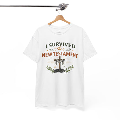 I Survived the New Testament T-Shirt — Christian Faith Cross Tee