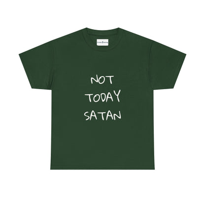 Funny Graphic Tee: Not Today Satan Unisex Heavy Cotton T-Shirt, Humorous Gift, Casual Wear, Everyday Comfort, Unique Statement Tee