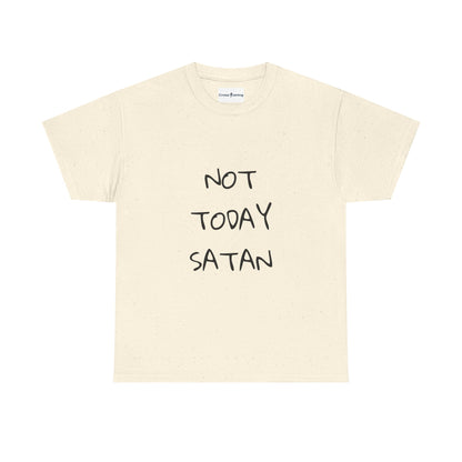 Funny Graphic Tee: Not Today Satan Unisex Heavy Cotton T-Shirt, Humorous Gift, Casual Wear, Everyday Comfort, Unique Statement Tee
