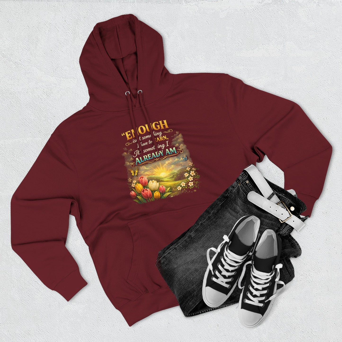 Enough — Inspirational Christian Hoodie with Scripture (Ephesians)