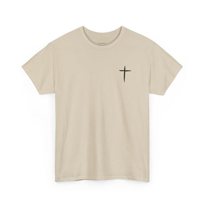Christian Cross Tee — "May Heavenly Things Constantly Interrupt Our Earthly Things" Inspirational T‑Shirt