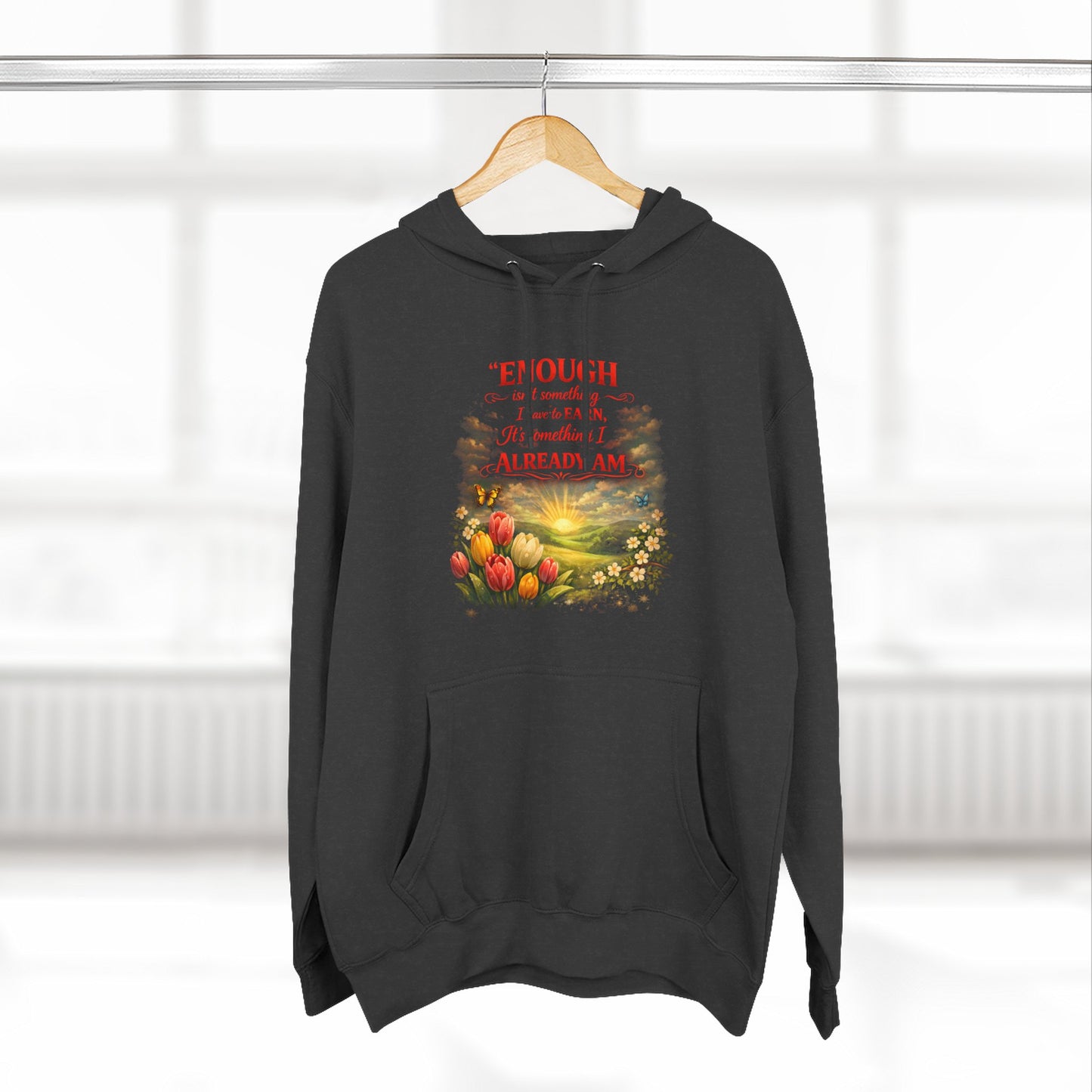 Christian Hoodie — Spiritual Scripture Floral Design ("Even Before He Made the World")