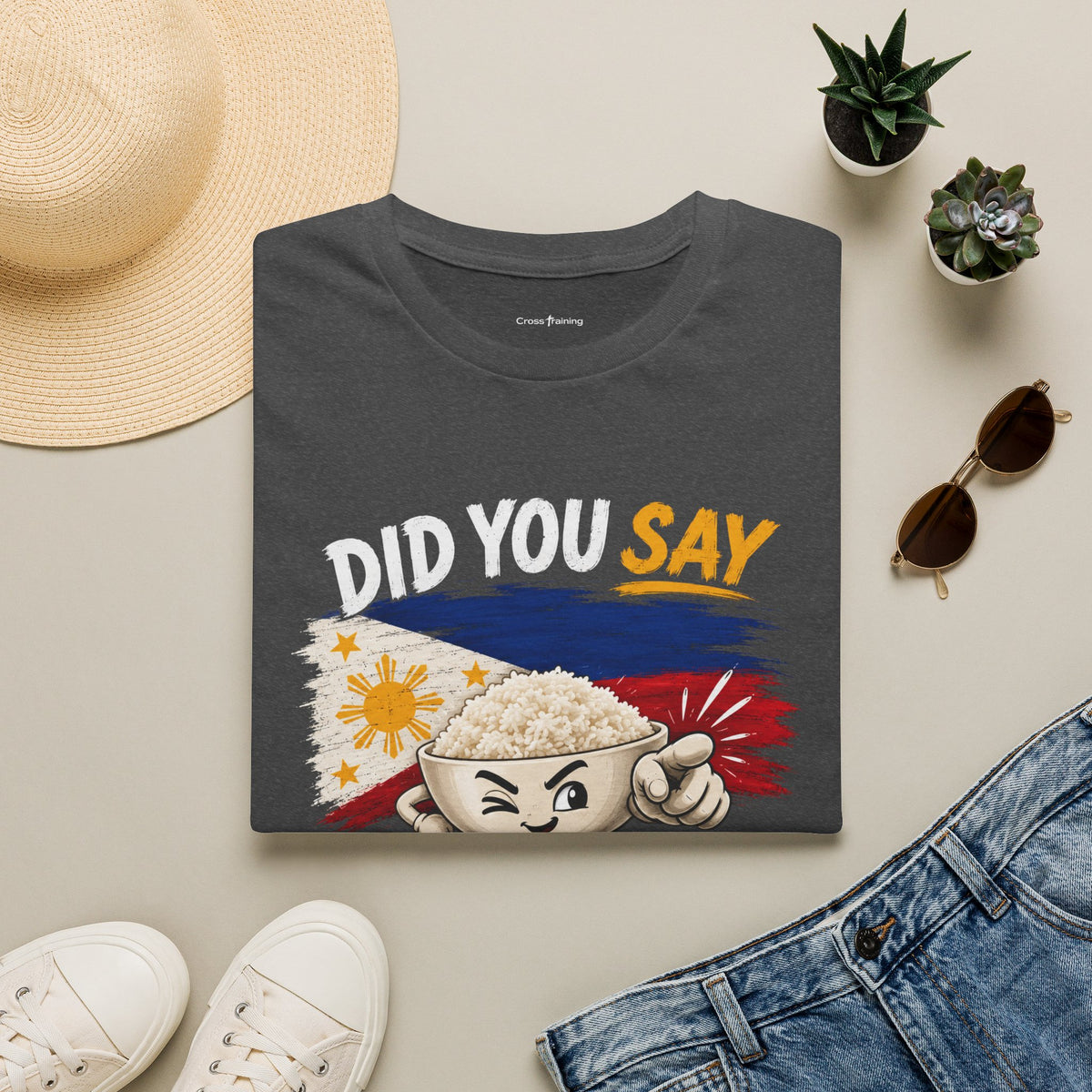 Did You Say Extra Rice? T-Shirt — Filipino Rice Bowl Graphic Tee