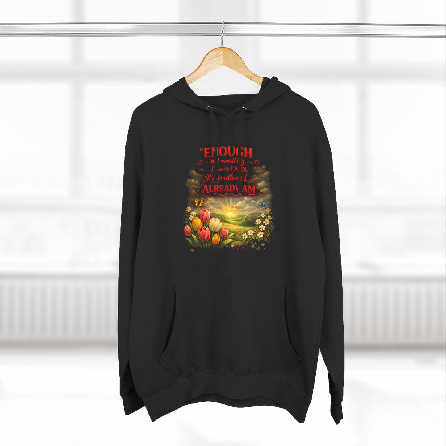 Christian Hoodie — Spiritual Scripture Floral Design ("Even Before He Made the World")