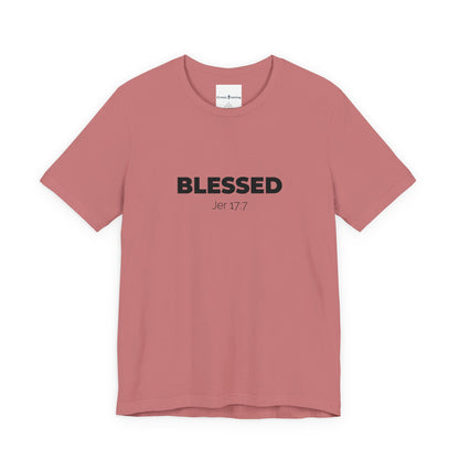 Blessed Unisex Jersey Tee | Inspirational Shirt for Everyday Wear, Faith-Based Gift, Casual Wear, Christian Apparel, Spiritual Clothing