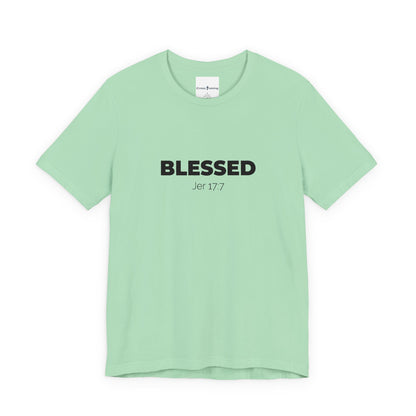 Blessed Unisex Jersey Tee | Inspirational Shirt for Everyday Wear, Faith-Based Gift, Casual Wear, Christian Apparel, Spiritual Clothing