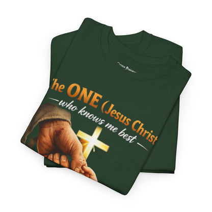 Christian T-Shirt — "The ONE (Jesus Christ)" Cross & Romans 5:8 Inspirational Tee