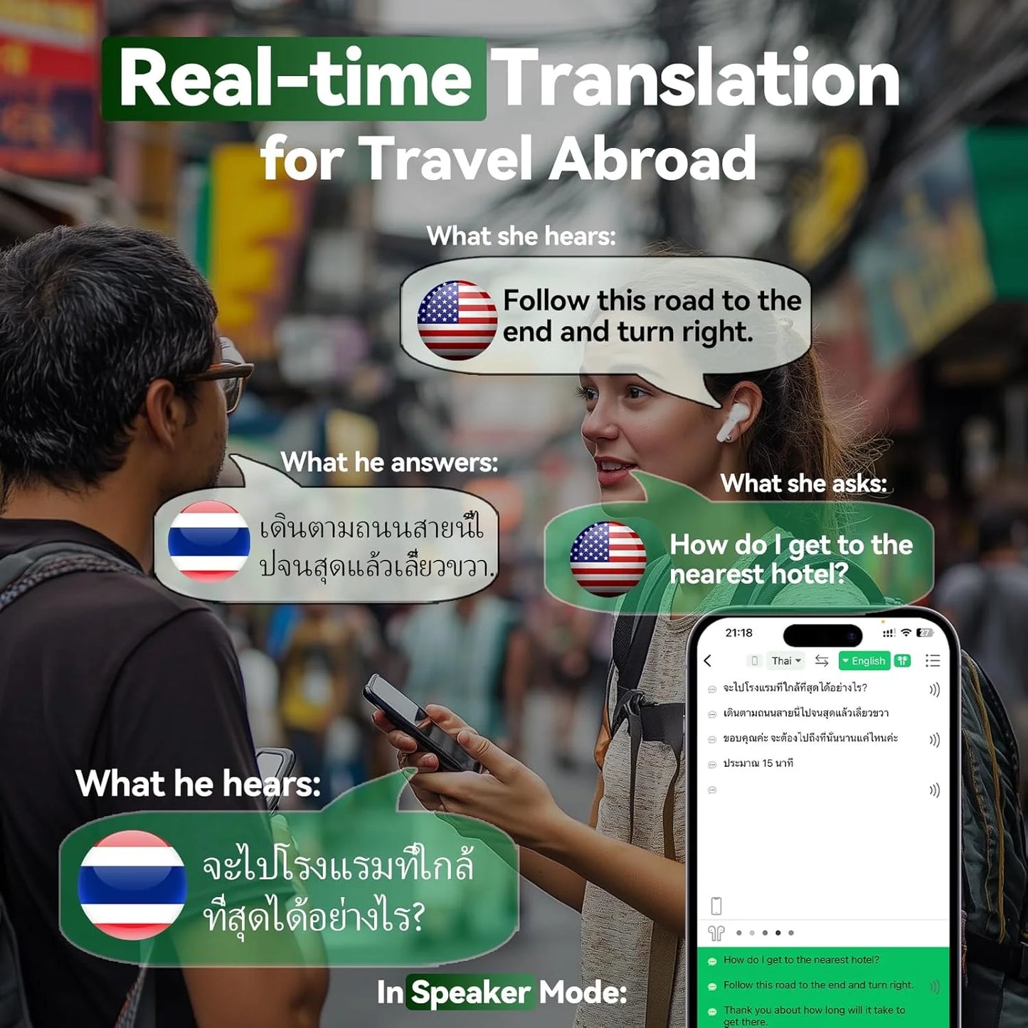 Translator Earbuds 144 Languages Real Time Online Offline Translation Earphones