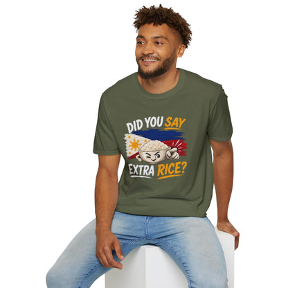 Did You Say Extra Rice? T-Shirt — Filipino Rice Bowl Graphic Tee