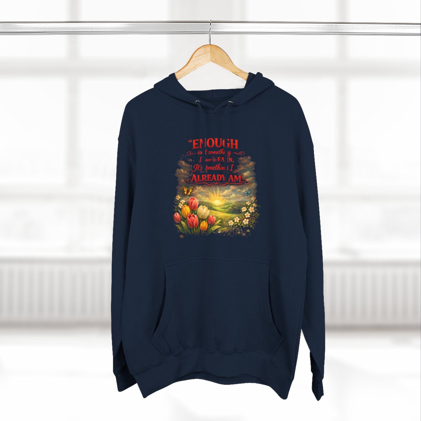 Christian Hoodie — Spiritual Scripture Floral Design ("Even Before He Made the World")