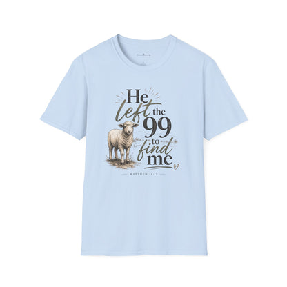 He Left the 99 T-Shirt — Christian Shepherd & Lamb Faith Tee