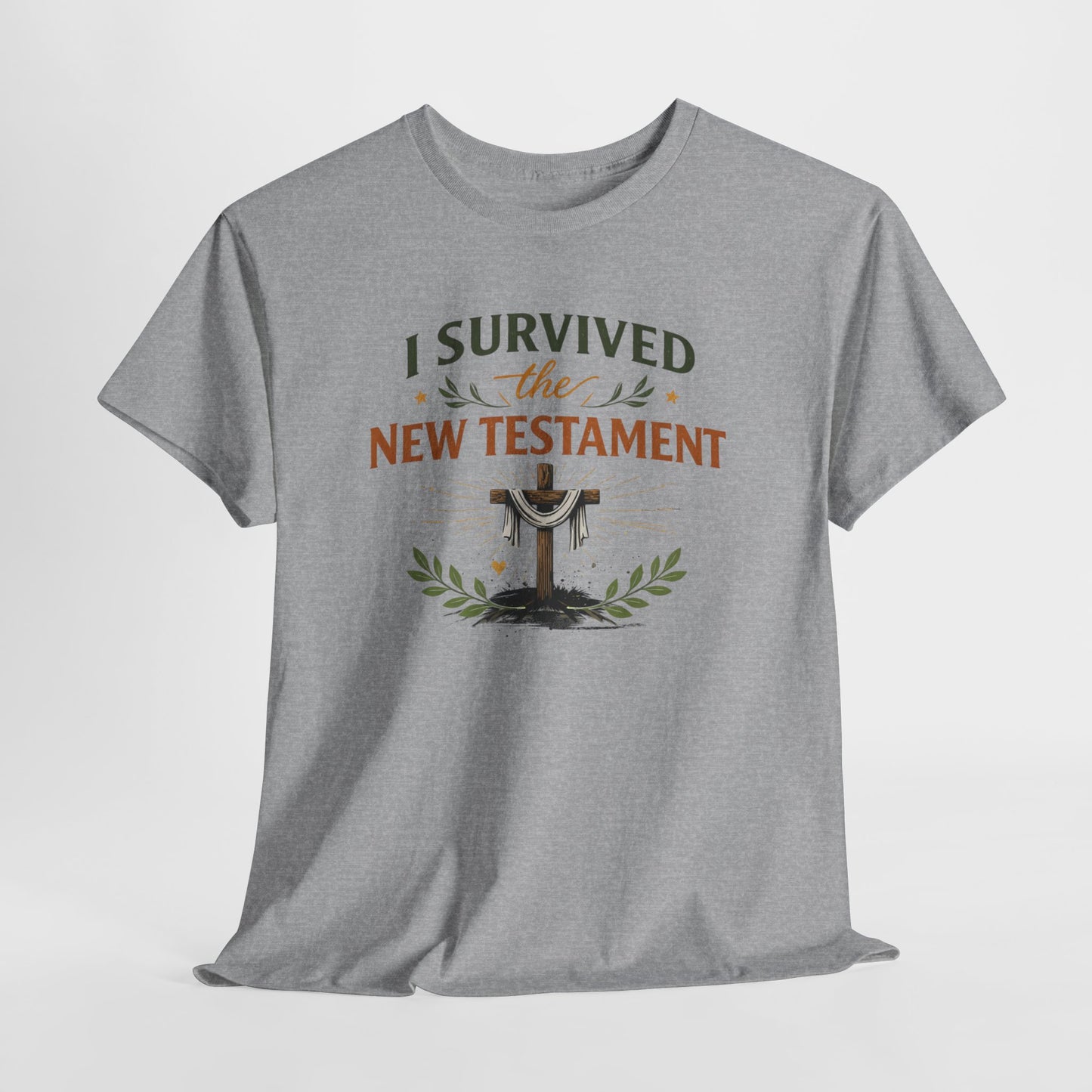 I Survived the New Testament T-Shirt — Christian Faith Cross Tee