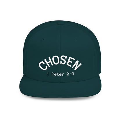 Chosen Flat Bill Snapback Hat, Inspirational Cap for Everyday Wear, Stylish Gift for Teens, Faith-Based Accessory, Summer Style