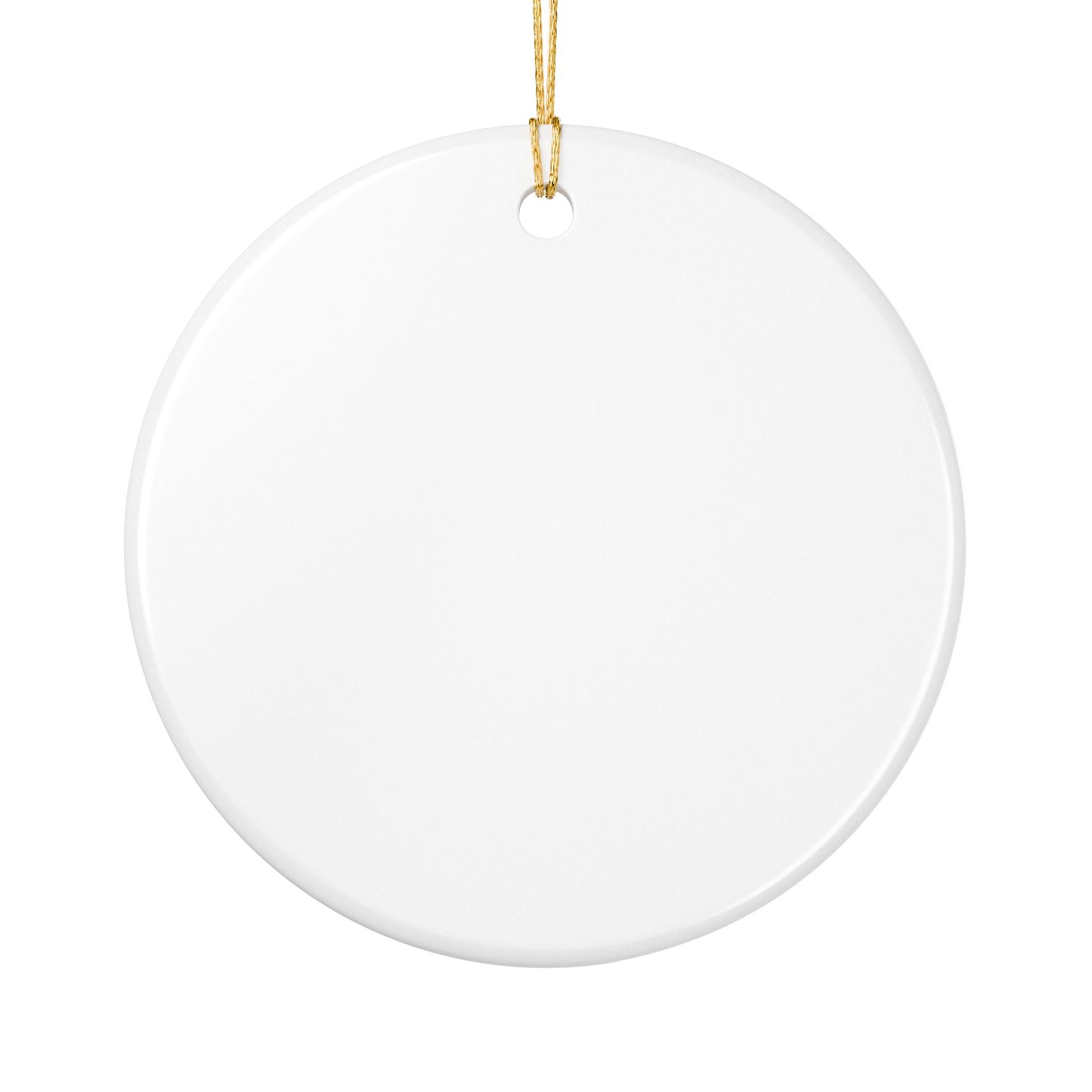 Personalized Ceramic Christmas Ornament - "Merry Christmas" Family Photo Keepsake