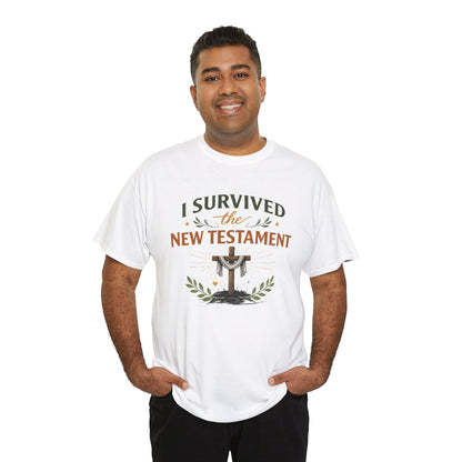 I Survived the New Testament T-Shirt — Christian Faith Cross Tee