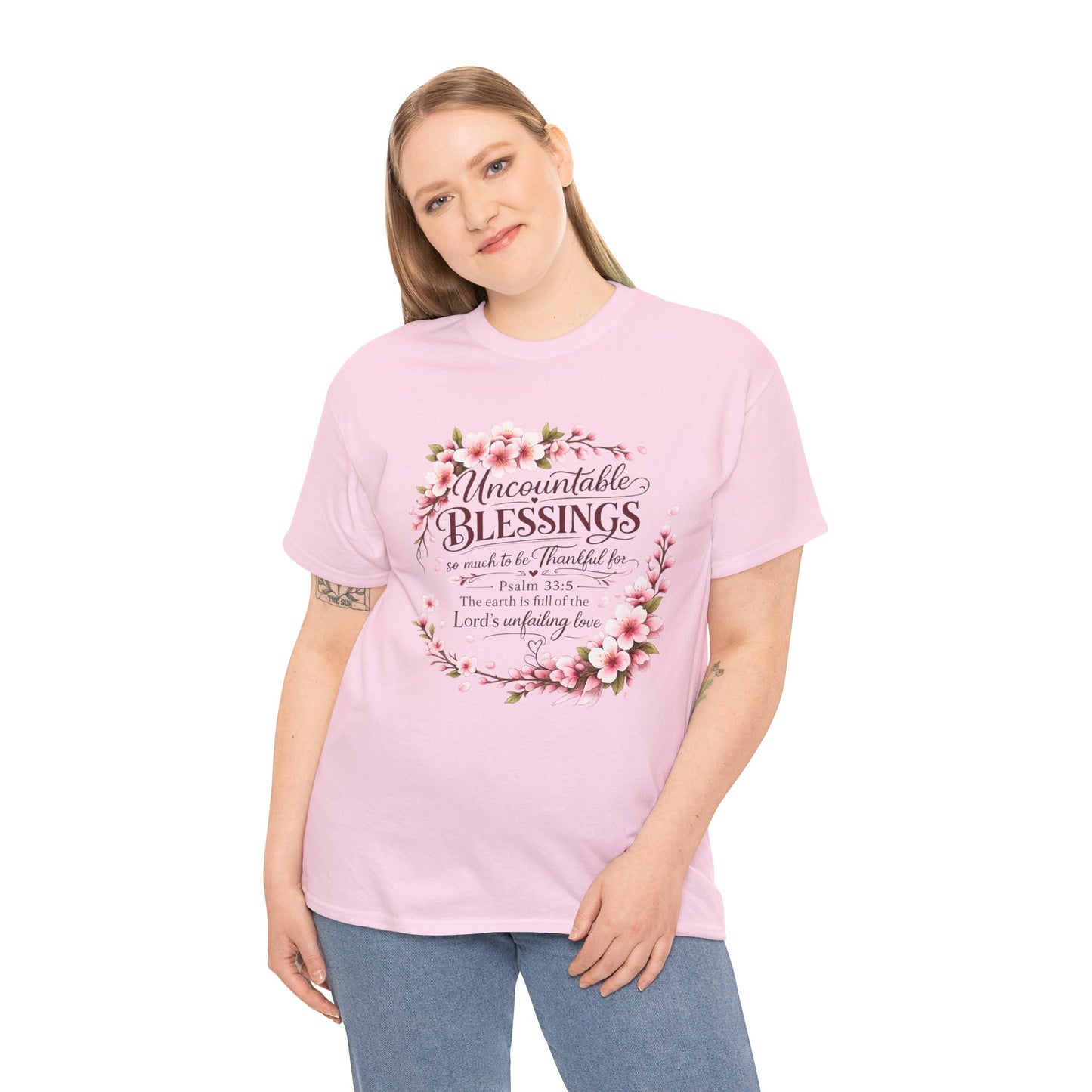 Blessings Floral T-Shirt — "Uncountable Blessings" Psalm 31 Faith Tee