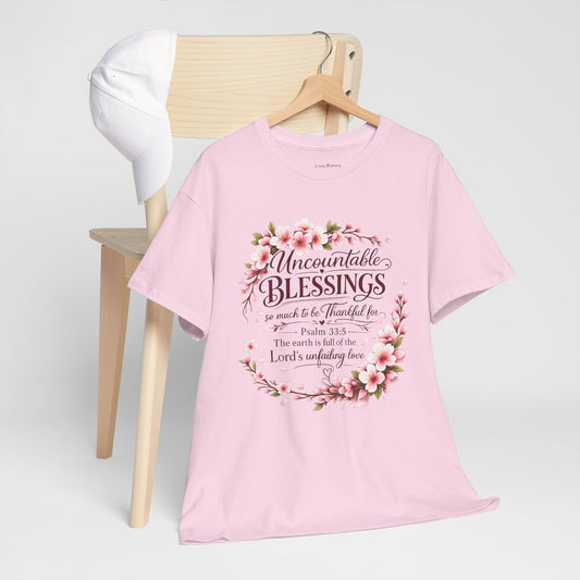 Blessings Floral T-Shirt — "Uncountable Blessings" Psalm 31 Faith Tee