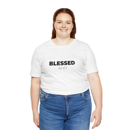 Blessed Unisex Jersey Tee | Inspirational Shirt for Everyday Wear, Faith-Based Gift, Casual Wear, Christian Apparel, Spiritual Clothing