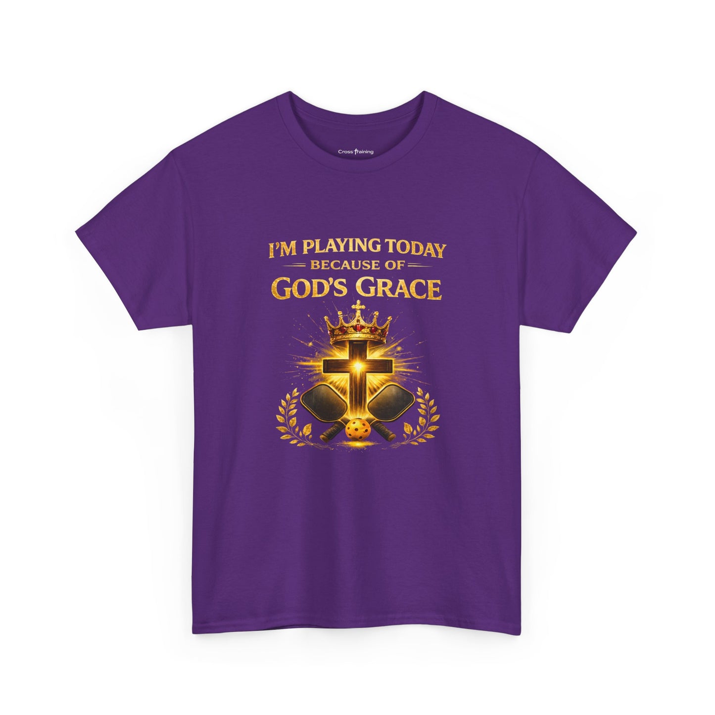 God’s Grace Tee — "I’m Playing Today Because of God’s Grace" Christian T-Shirt (Ephesians 2:8-10)