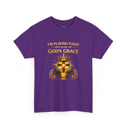 God’s Grace Tee — "I’m Playing Today Because of God’s Grace" Christian T-Shirt (Ephesians 2:8-10)
