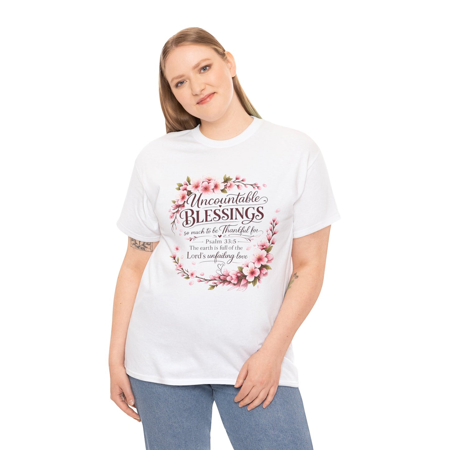 Blessings Floral T-Shirt — "Uncountable Blessings" Psalm 31 Faith Tee