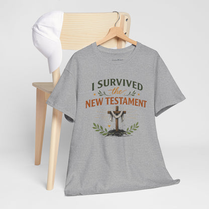 I Survived the New Testament T-Shirt — Christian Faith Cross Tee