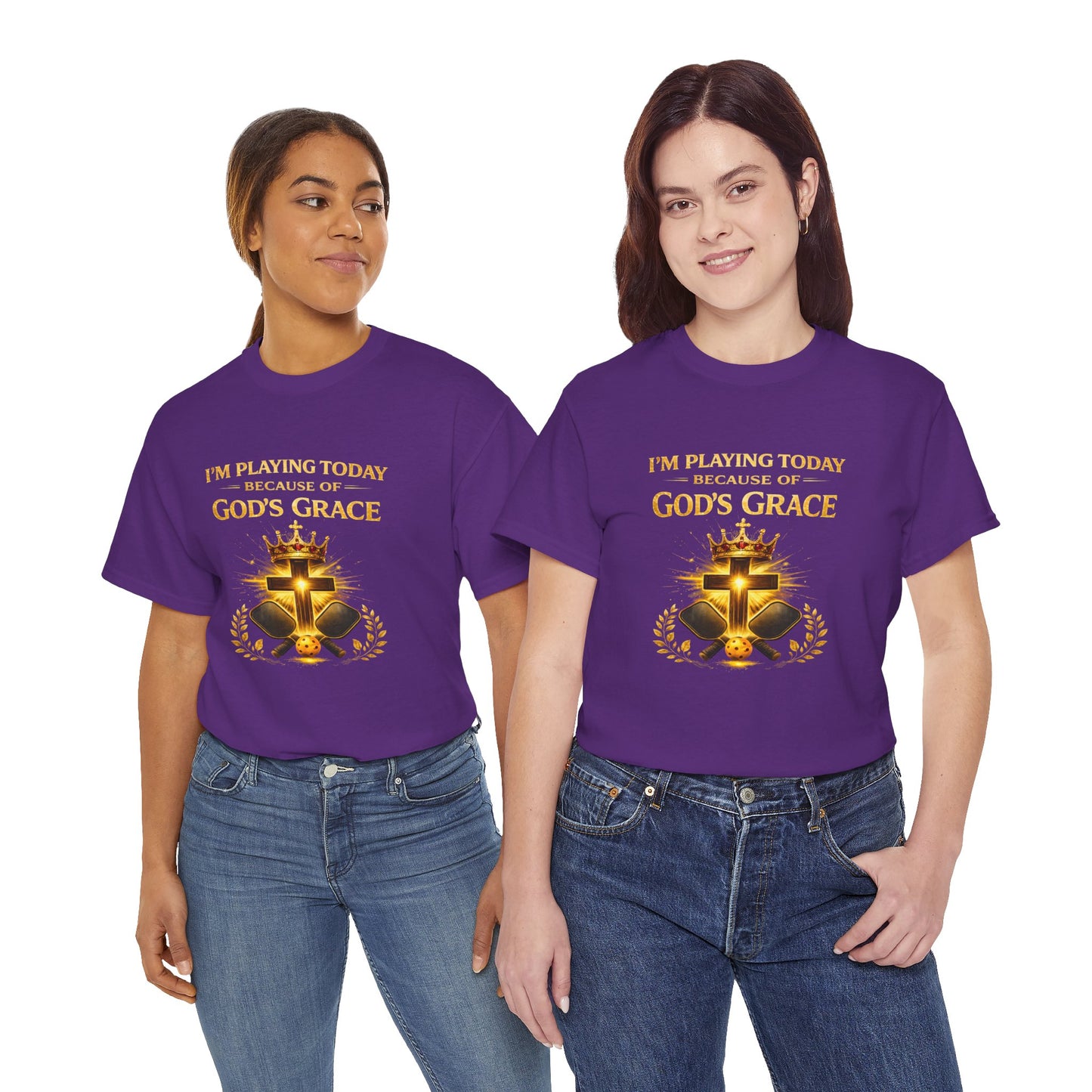 God’s Grace Tee — "I’m Playing Today Because of God’s Grace" Christian T-Shirt (Ephesians 2:8-10)