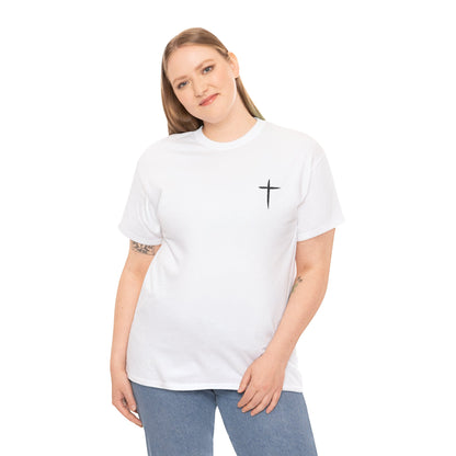 Christian Cross Tee — "May Heavenly Things Constantly Interrupt Our Earthly Things" Inspirational T‑Shirt