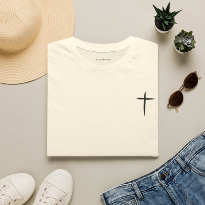 Minimal Cross T-Shirt – Small Chest Christian Cross Tee