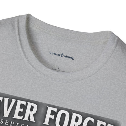 Never Forget 9/11 Memorial T-Shirt — American Flag & Eagle Tribute