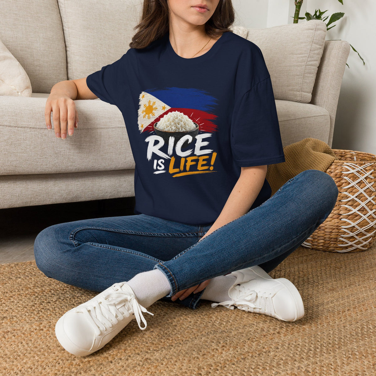 Rice Is Life T-Shirt — Filipino Flag Rice Bowl Graphic Tee