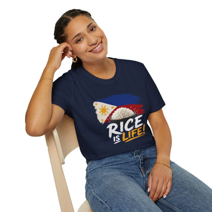 Rice Is Life T-Shirt — Filipino Flag Rice Bowl Graphic Tee