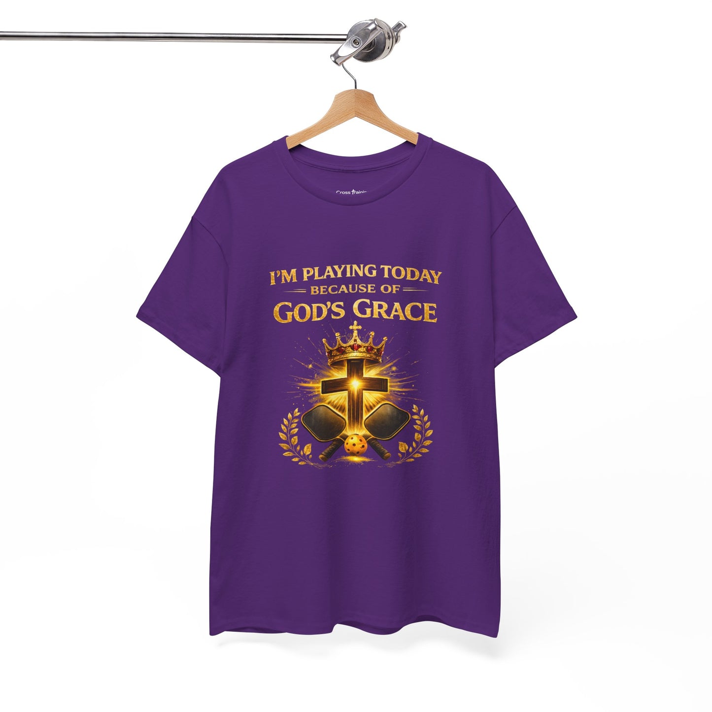 God’s Grace Tee — "I’m Playing Today Because of God’s Grace" Christian T-Shirt (Ephesians 2:8-10)