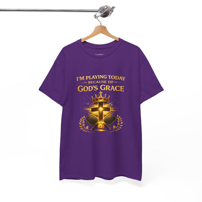 God’s Grace Tee — "I’m Playing Today Because of God’s Grace" Christian T-Shirt (Ephesians 2:8-10)