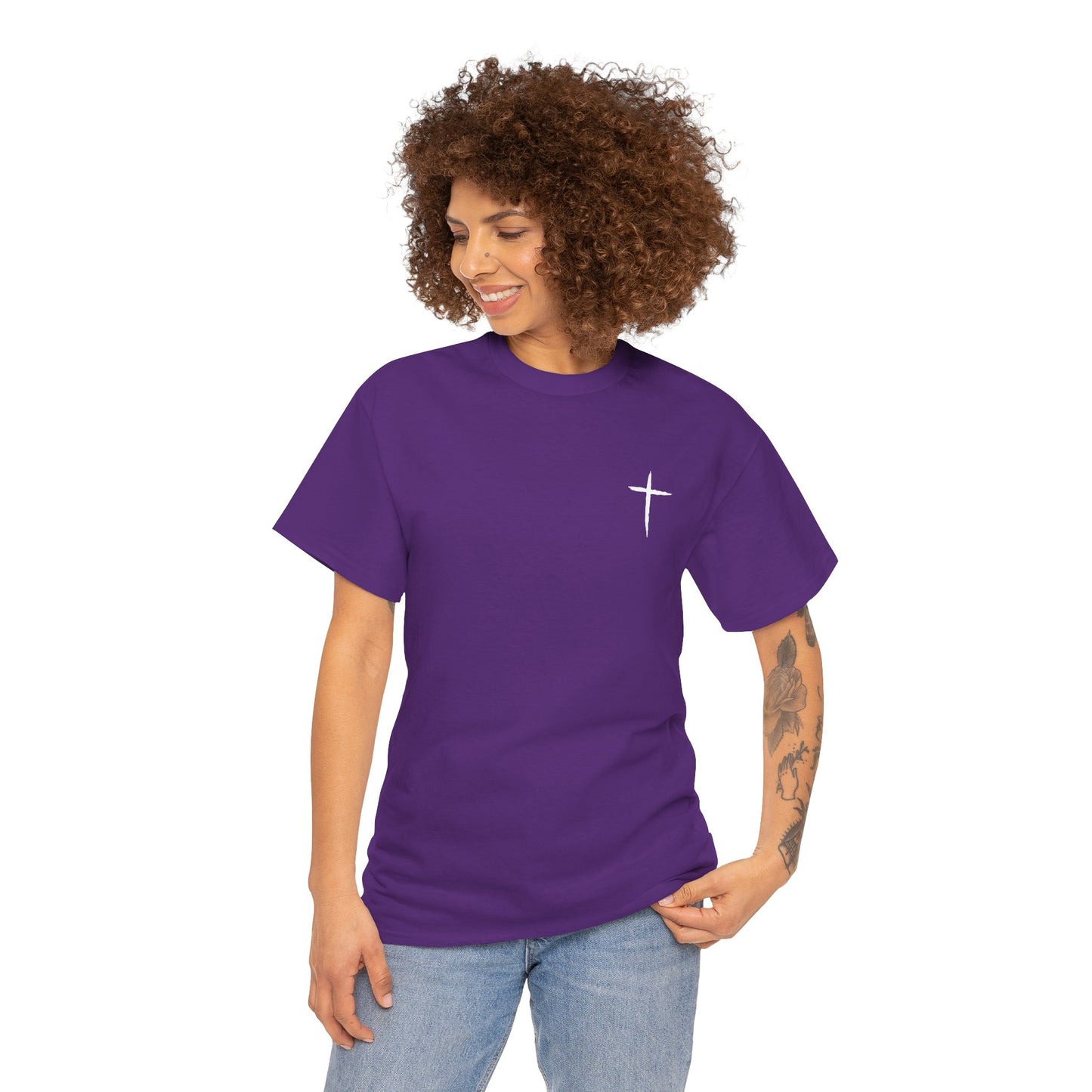 Christian Cross Tee — "May Heavenly Things Constantly Interrupt Our Earthly Things" Inspirational T‑Shirt