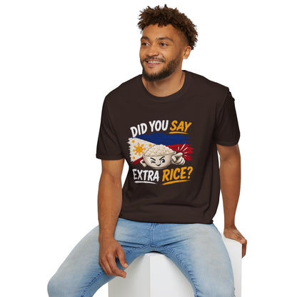 Did You Say Extra Rice? T-Shirt — Filipino Rice Bowl Graphic Tee