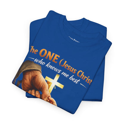 Christian T-Shirt — "The ONE (Jesus Christ)" Cross & Romans 5:8 Inspirational Tee