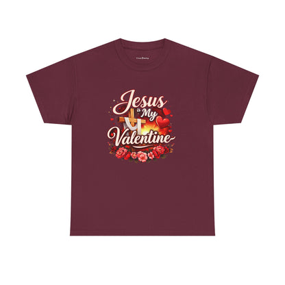 Jesus My Valentine T-Shirt — Christian Valentine Tee with Cross & Hearts