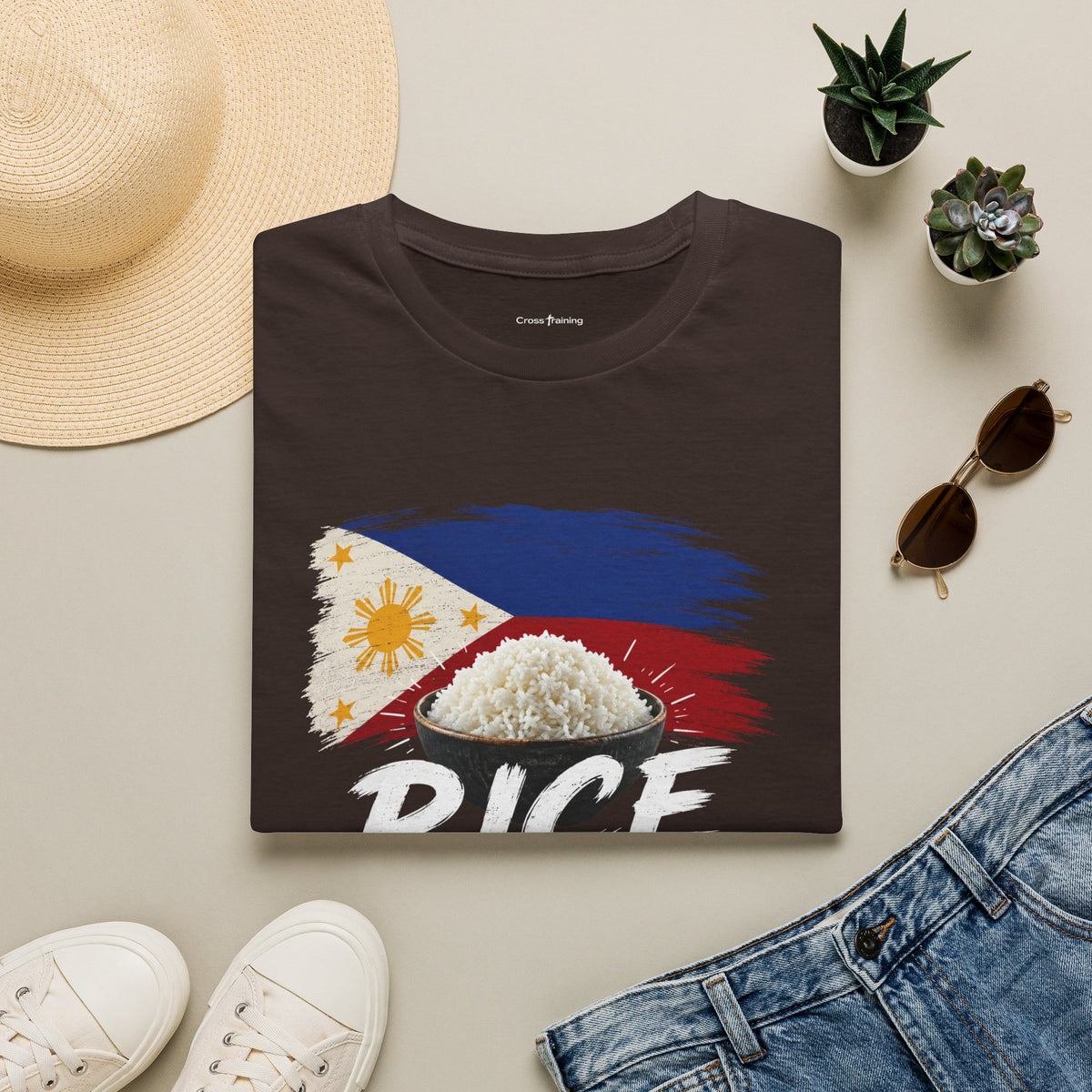 Rice Is Life T-Shirt — Filipino Flag Rice Bowl Graphic Tee