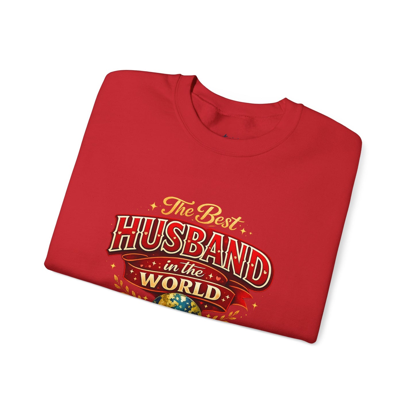 Crewneck Sweatshirt — "The Best Husband in the World" Vintage Globe Gift