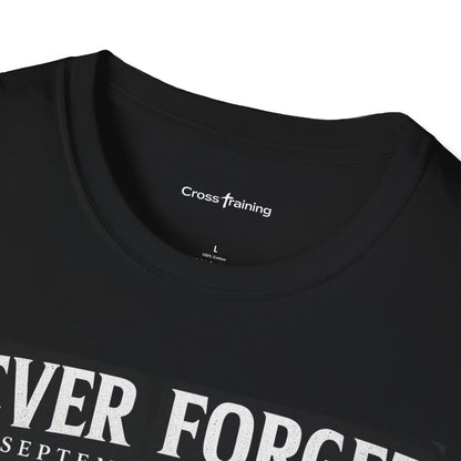 Never Forget 9/11 Memorial T-Shirt — American Flag & Eagle Tribute