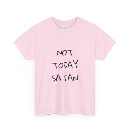Funny Graphic Tee: Not Today Satan Unisex Heavy Cotton T-Shirt, Humorous Gift, Casual Wear, Everyday Comfort, Unique Statement Tee