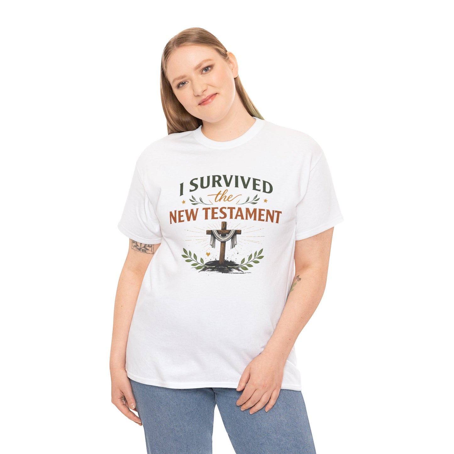 I Survived the New Testament T-Shirt — Christian Faith Cross Tee