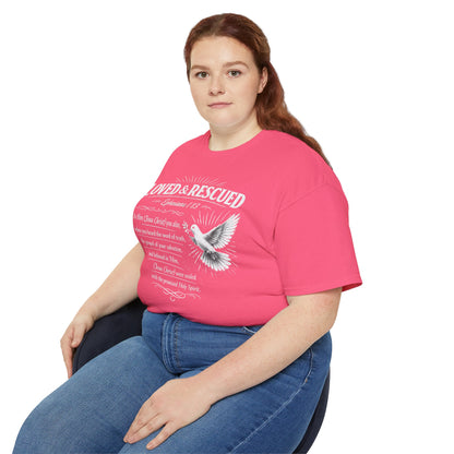 Loved & Rescued Tee — Ephesians 1:13 Christian Dove T‑Shirt