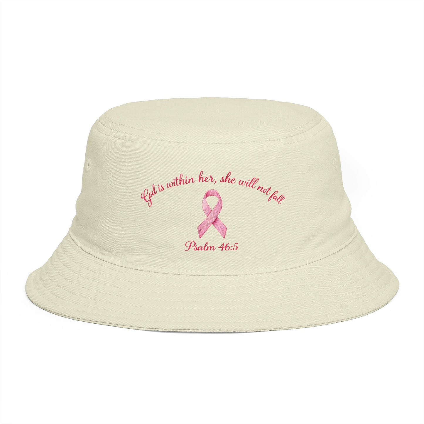Bucket Hat — Psalm 46:5 Faith Ribbon Bucket Hat (God Is Within Her)