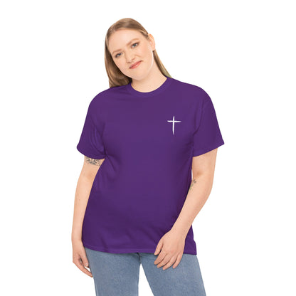 Christian Cross Tee — "May Heavenly Things Constantly Interrupt Our Earthly Things" Inspirational T‑Shirt